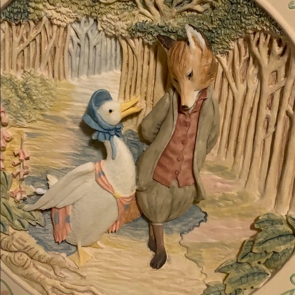 PLATE # 3 Davenport Pottery The Tale Of Jemima Puddle Duck Limited Raised Plate - Picture 2 of 8